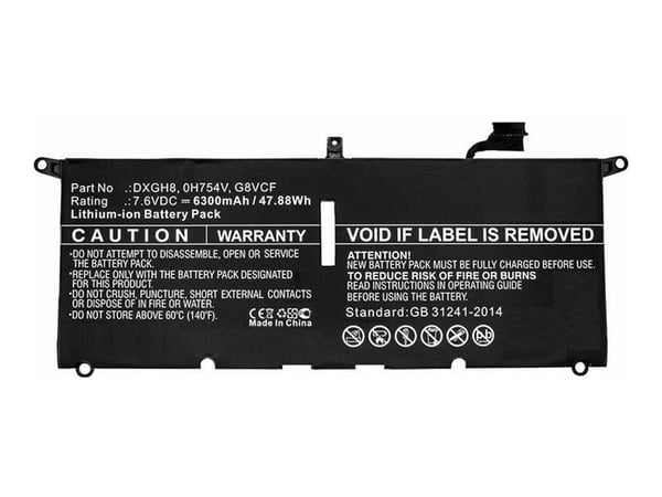 CoreParts - Batteri til bærbar PC - litiumpolymer - 6300 mAh - 47.9 Wh - svart - for Dell XPS 13 9370