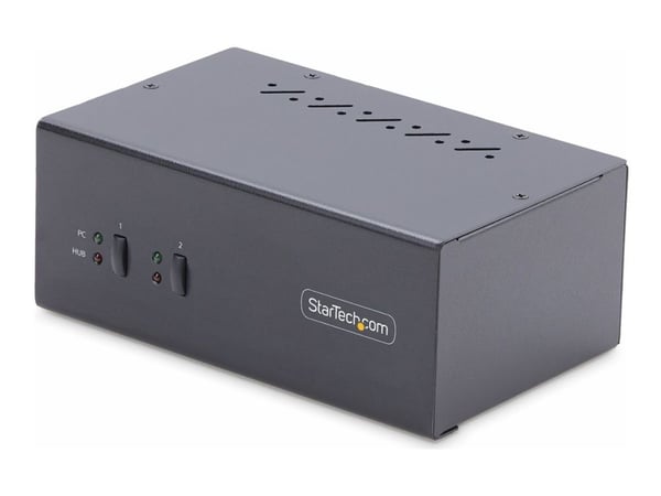 Startech 2-Port Dual-Monitor DisplayPort KVM Switch, 4K 60Hz, 2x USB 5Gbps Hub Ports, 2x USB 2.0 HID Ports, Hotkey and Push-Button Switching, TAA C...