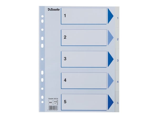 Register Esselte PP A4 1-5 hvid - (20 stk.)