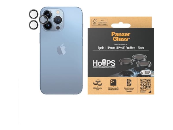 PanzerGlass - Linsebeskytter for mobiltelefon - svart - for Apple iPhone 13 Pro, 13 Pro Max