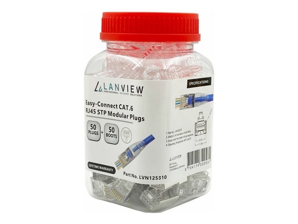 Lanview AWG23-24 stranded/solid, RJ45, Läpinäkyvä, Uros, Suora, Cat6, S/UTP (STP)