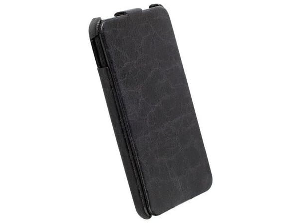 Krusell Tumba Slimcover - Beskyttende deksel for mobiltelefon - lær - årgangssvart - for HTC One