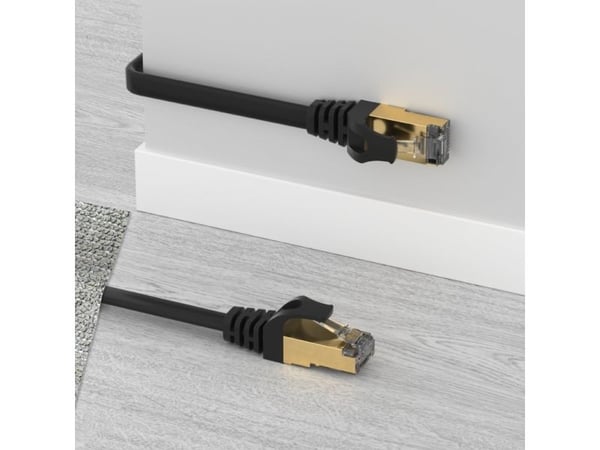 Unitek C1897BK Series - Koblingskabel - RJ-45 (hann) til RJ-45 (hann) - 20 m - skjermet, beskyttet tvunnet parkabel (STTP) - CAT 7 - flat - svart