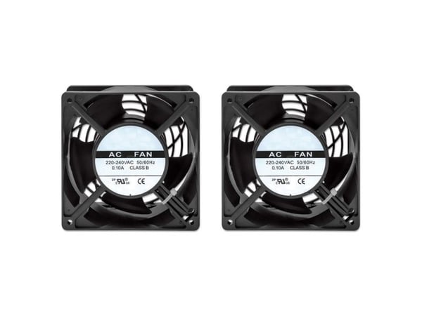 Intellinet 716154, Avkjølingsvifte, 85 m³/t, Svart, 2 stykker, 900 g