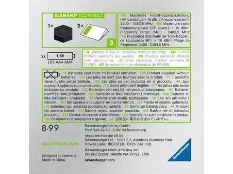 Ravensburger GraviTrax Power Element Connect, 99 år, Sort, Batterier kreves, AA