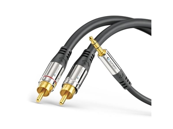 sonero S-AC600-015, 2 x RCA, uros, 3,5 mm, uros, 1,5 m, musta