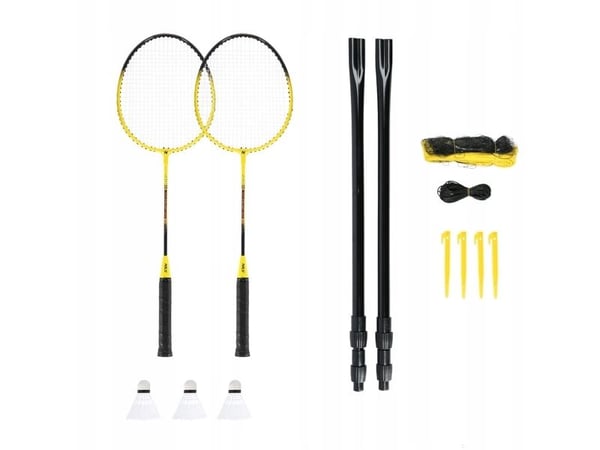 Nils Extreme NRZ262 aluminium badmintonsett: 2 racketer + 3 fjærballer + nett 600x60 cm + bag