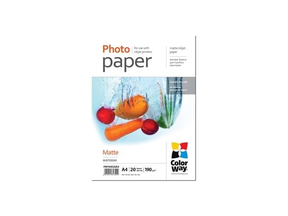 ColorWay - Matt - A4 (210 x 297 mm) - 190 g/m² - 20 ark fotopapper