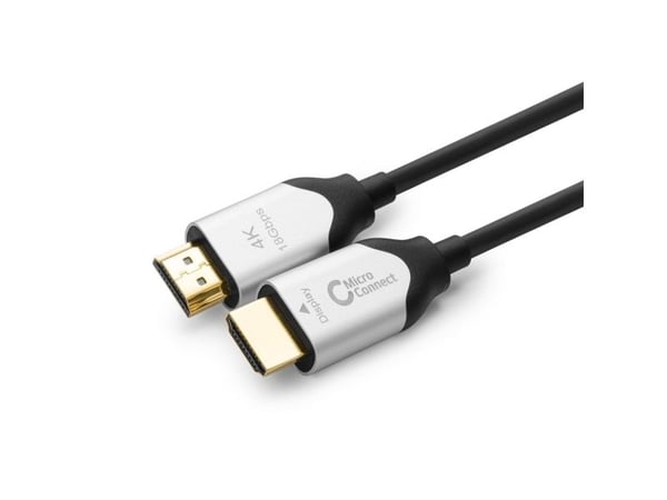 MicroConnect Premium - HDMI-kabel med Ethernet - HDMI hann til HDMI hann - 100 m - hybridkobber / fiberoptikk - svart - aktiv optisk hybridkabel, s...