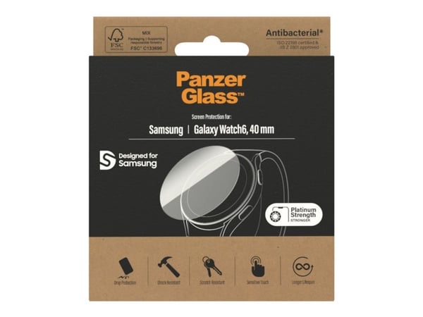 PanzerGlass - Skjermbeskyttelse for smart armbåndsur - glass - for Samsung Galaxy Watch6 (40mm)