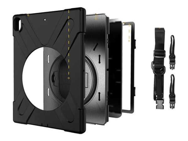 eSTUFF Defender Case - Baksidedeksel for nettbrett - svart - 9.7" - for Apple 9.7-inch iPad (5. generasjon, 6. generasjon)