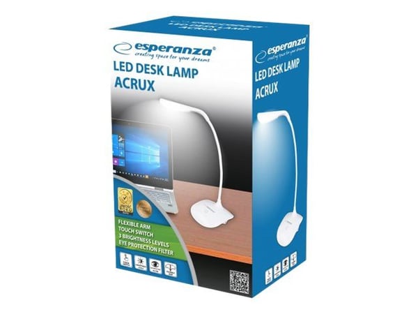 ESPERANZA ELD103W - 5901299942338 ESPERANZA ELD103W ACRUX - LED-PÖYTÄVALAISIN VALKOINEN