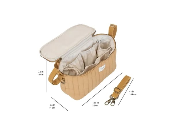 3 Sprouts Opbevaringskurv til klap- og barnevogn (Organizer), Quilt/Sennep