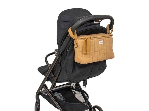 3 Sprouts Opbevaringskurv til klap- og barnevogn (Organizer), Quilt/Sennep