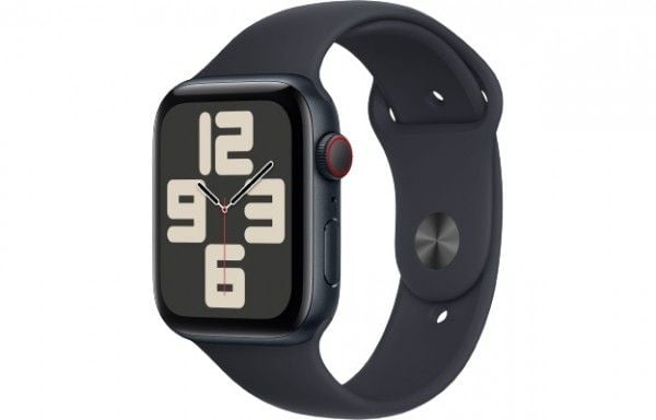 Apple Watch SE (GPS + Cellular) - 2. generasjon - 44 mm - midnattsaluminium - smartklokke med sportsbånd - fluorelastomer - midnatt - båndbredde: M...