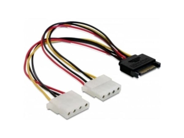 Delock - Strømadapter - SATA-strøm (hann) til 4-pin intern strøm, 4-pin mini-strømkontakt (hunn) - 30 cm
