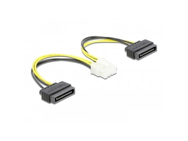 Delock - Strømkabel - SATA-strøm (hann) til 8-pins EPS12V (hann) - 12 V - 15 cm