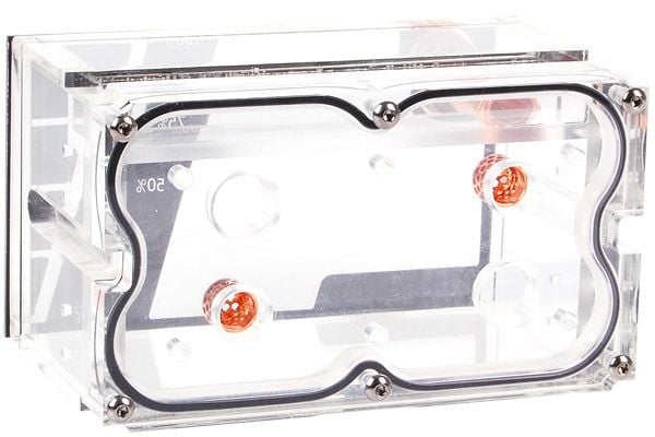 Alphacool Repack Dual Bayres 5.25" - Rev.2, Reservoar, Acetal, Messing, Perspex, Sort, Kobber, Gjennomsiktig, 1/4", 148 mm, 91 mm