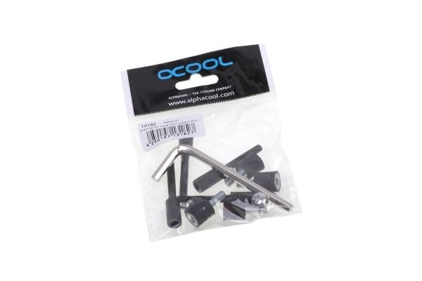 Alphacool 13182, Svart, Skruesett, Alphacool Laing DDC Plexi/Acetal tops, Alphacool Laing DDC Plexi tops HF 38 Version G3/8, Phobya..., 43 g, 4x M4...