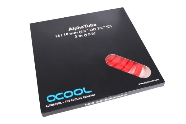 Alphacool 17527, Rød, Rør, Polyvinylklorid (PVC), 80 °C, 3 stang, 1,6 cm