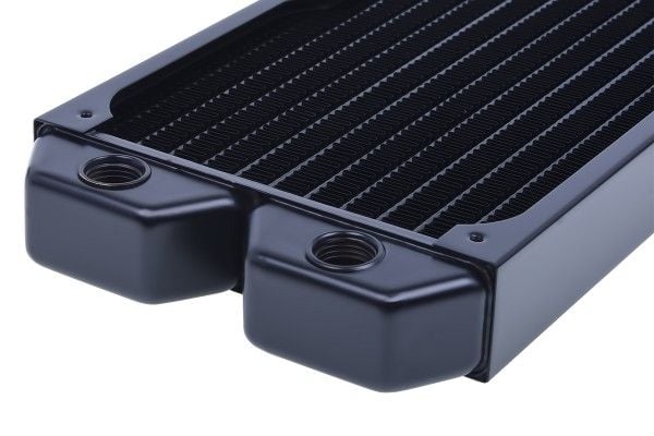Alphacool NexXxos ST30, Radiatorblokk, Messing, Kopper, Stål, Sort, 1/4", 2 vifter, 12 cm
