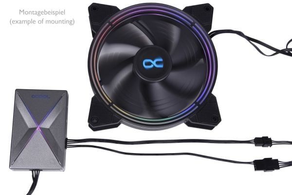 Alphacool 18619, 0,2 m, 5-pin, Rett, Rett, Svart, 15 g
