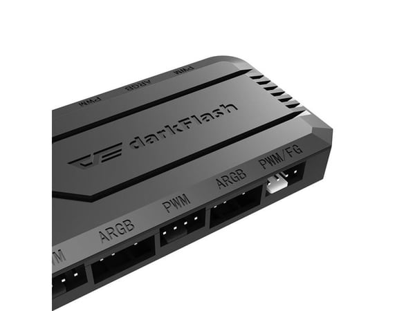 RGB PWM Darkflash RC2 tuuletinohjain / tietokonemoduuli (musta)