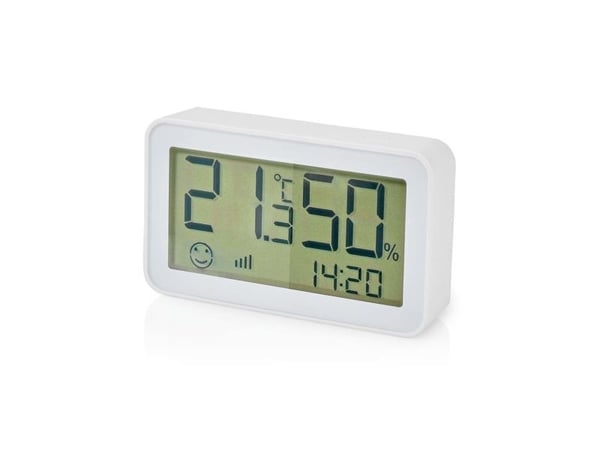 Nedis SmartLife - Temperatur- og fuktighetssensor - trådløs - ZigBee 3.0 - 2405 - 2480 Mhz - hvit