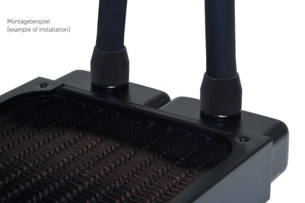 Alphacool 17638, Passende, Aluminium, Messing, Sort, 1/4", CE, FC, RoHS, 1,8 cm