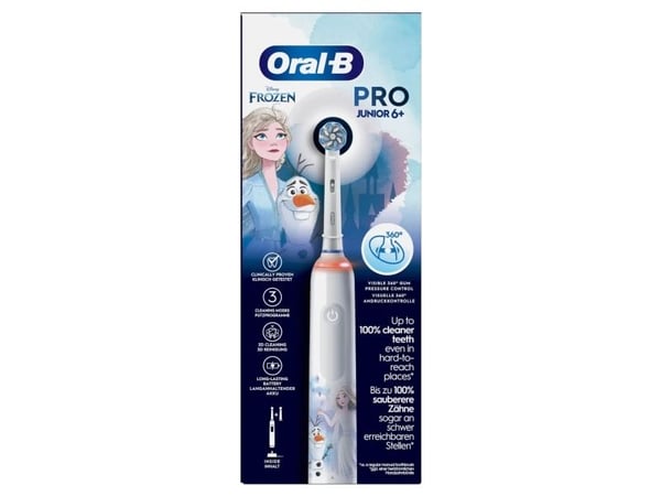 Oral-B PRO 14876673, Barn, Roterende Tannbørste, Daglig stell, Polering, Sensitiv / Myk, Flerfarget, Hvit, 4 x 30 sec, Soft (myk)