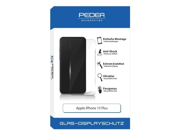PEDEA 50170099, Apple, iPhone 15 Plus, Ripebestandig, Sjokkresistent, Gjennomsiktig, 1 stykker