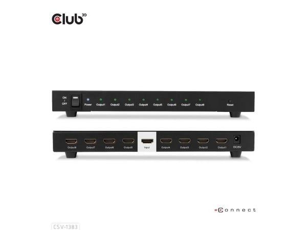 Club 3D CSV-1383 - Video/lyd-splitter - 8 x HDMI - stasjonær