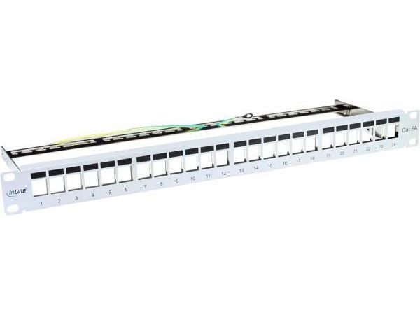 InLine 76824A, Cat6a, Grå, Reolmontering, 1U