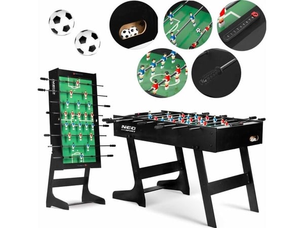 Neo-Sport bord til bordfotball, svart 121 x 61 x 80 cm (NS-803)