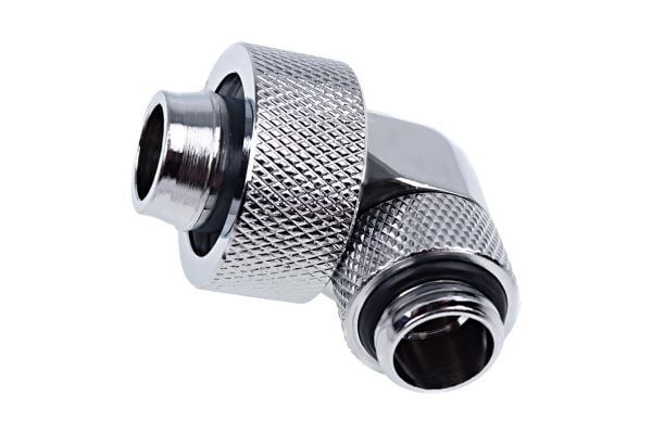 Alphacool 17243, Nickel, Sølv, 90°, Hankjønn, 26 mm, 37,5 mm, 36,5 mm