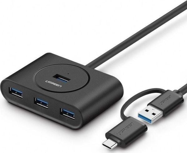 Ugreen 40850, USB 3.2 Gen 2 (3.1 Gen 2) Type-A, USB 3.2 Gen 1 (3.1 Gen 1) Type-A, 5000 Mbit/s, Svart, Windows 10, Windows 7, Windows 8, Windows 8.1...