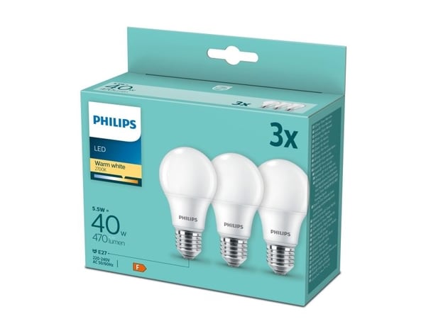 Philips Lamppu, 4,9 W, 40 W, E27, 470 lm, 15000 h, Lämmin valkoinen