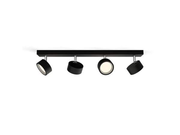 Philips Bracia-spotlys til tak/vegg, 4 stk., Overflateegnet, LED, 2700 K, 2200 lm, 220-240 V, Svart