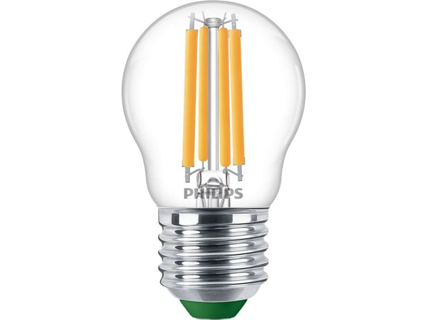 Philips - LED-filamentlyspære - form: P45 - klar finish - E27 - 2.3 W (ekvivalent 40 W) - klasse A - varmt hvitt lys - 2700 K