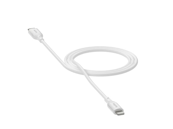mophie essentials - USB-kabel - 24 pin USB-C (hann) til Lightning (hann) - 1 m - USB Power Delivery (60W) - hvit