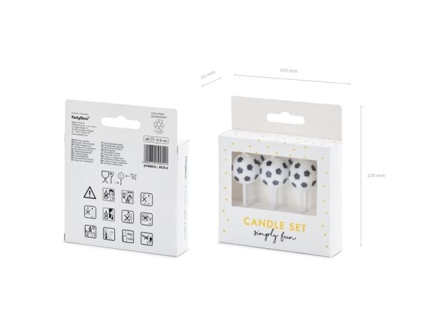 PartyDeco SCS-2, Stearinlys, Sort, Hvit, 6 stykker