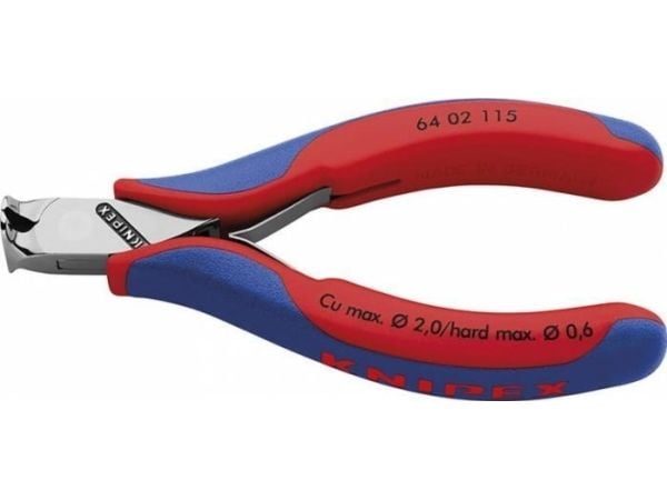 Knipex 64 02 115, Endekuttende tang, Stål, Blå, Rød, 115 mm, 94 g