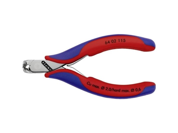 Knipex 64 02 115, Endekuttende tang, Stål, Blå, Rød, 115 mm, 94 g