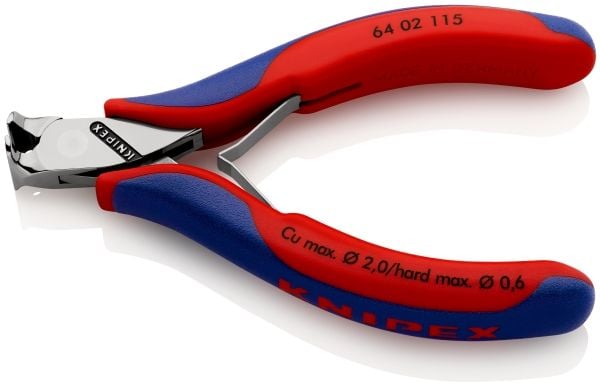 Knipex 64 02 115, Endekuttende tang, Stål, Blå, Rød, 115 mm, 94 g