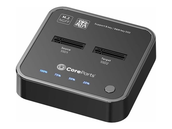 CoreParts MS-CLONER-SATA, SSD, SATA, M.2, USB 3.2 Gen 2 (3.1 Gen 2) Type-C, 10 Gbps, utgang