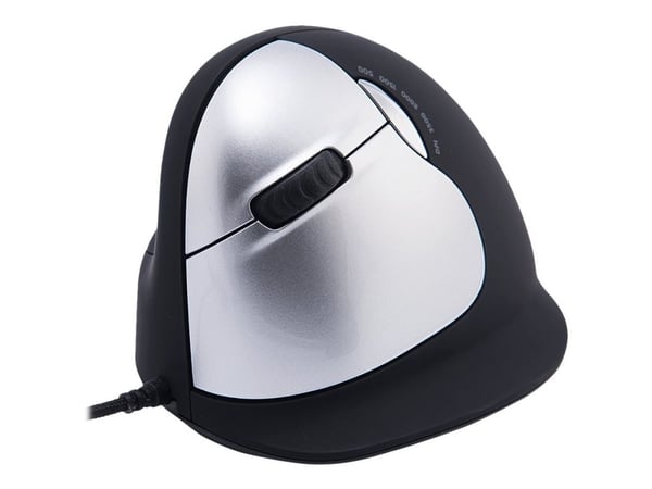 R-Go Ergonomic mouse HE Break - Mus - ergonomisk - venstrehendt - 5 knapper - kablet - USB - svart