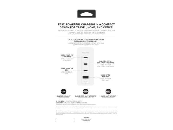 Mophie-laturi 1x USB-A 3x USB-C (MPH056)