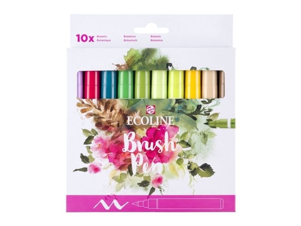 Ecoline Brush Pen-sett Botanic | 10 farger