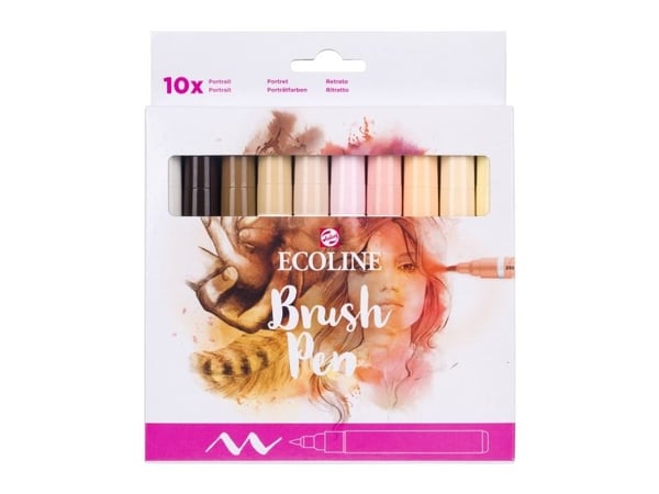 Schjerning Ecoline Brush Pen-set Portrait | 10 färger