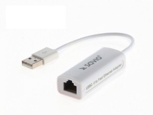 SAVIO CL-24 - Nettverksadapter - USB 2.0 - 10/100 Ethernet x 1 - hvit
